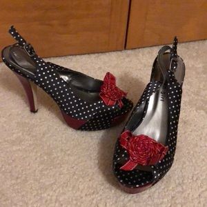 Polka dot high heels